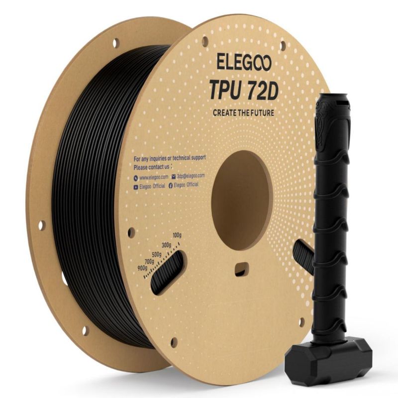 Filamento ELEGOO TPU 72D 175 mm negro 1 kg
