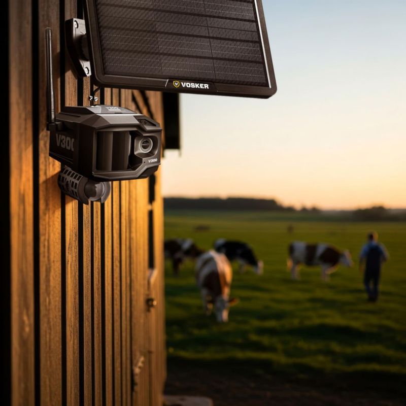 Cámara de Seguridad Vosker V300 4G LTE Solar – Pack para Agricultores