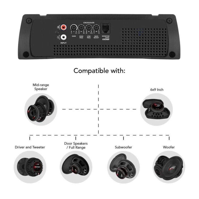 Amplificador de coche Taramp's HD 3000 3000 W RMS 1 Ω negro