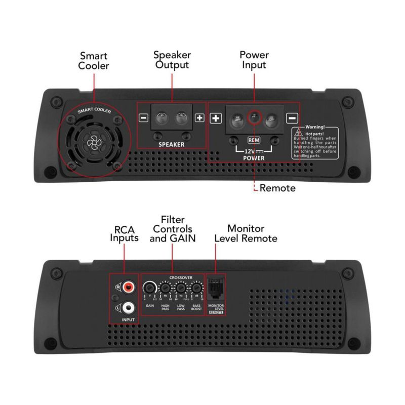 Amplificador de coche Taramp's HD 3000 3000 W RMS 1 Ω negro