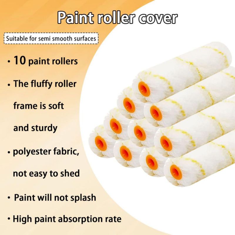 Cobertura para rodillo de pintura Hubaow 15 cm microfibra – Pack de 10