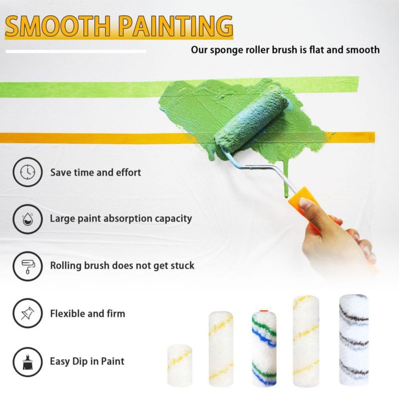 Cobertura para rodillo de pintura Hubaow 15 cm microfibra – Pack de 10