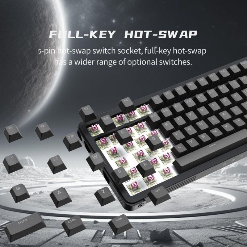 Teclado ROYALAXE Inalámbrico Triple Modo RGB
