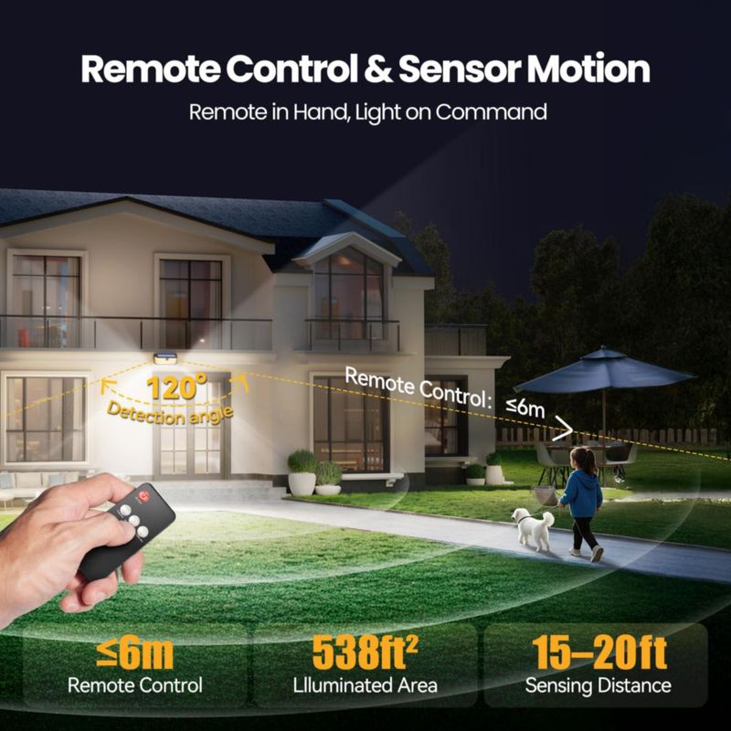 Luces exteriores TECKNET 546 LED con sensor de movimiento (2 unidades)
