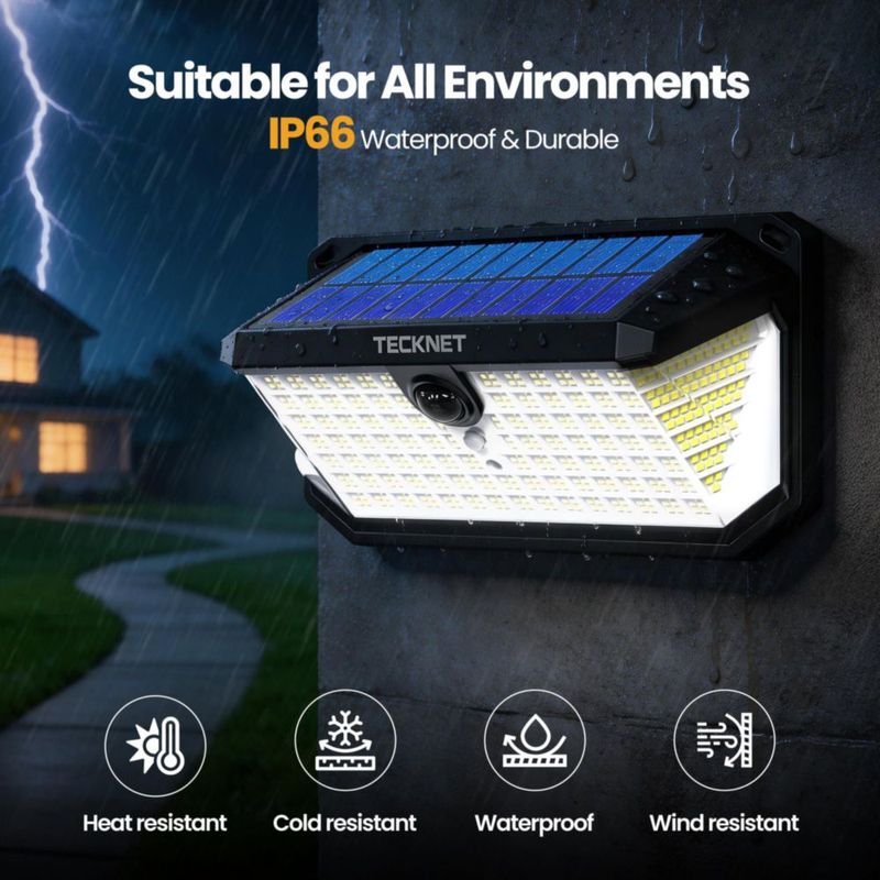 Luces exteriores TECKNET 546 LED con sensor de movimiento (2 unidades)