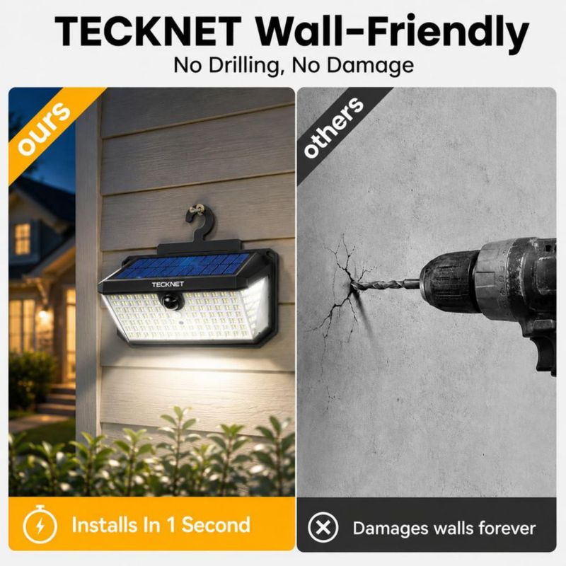 Luces exteriores TECKNET 546 LED con sensor de movimiento (2 unidades)