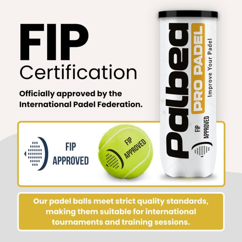 Pelotas de pádel Palbea PRO aprobadas por la FIP – Pack de 6