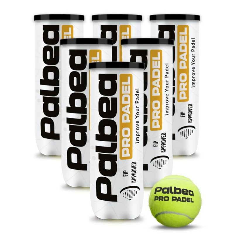 Pelotas de pádel Palbea PRO aprobadas por la FIP – Pack de 6