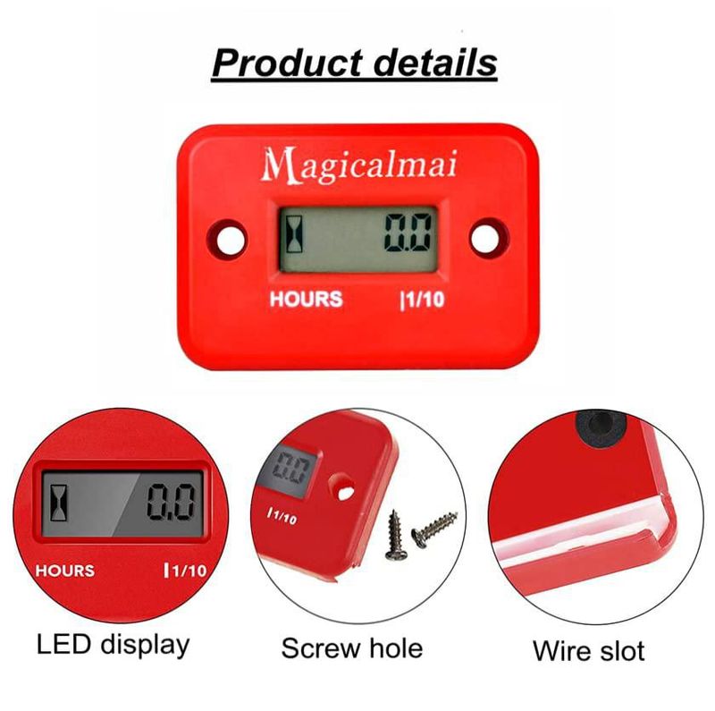 Horómetro Inductivo Magicalmai 5.4 x 3.8 cm IP-68 Impermeable