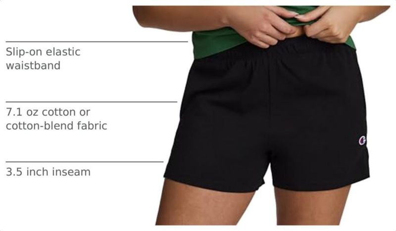 Shorts Champion 9 cm negro talla X-Large ajuste estándar
