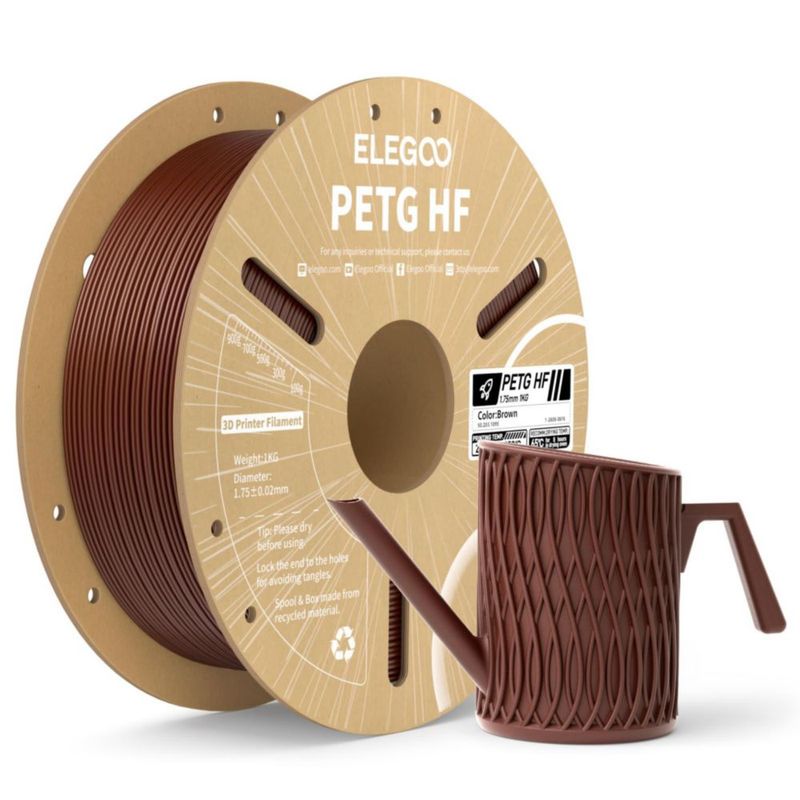 Filamento 3D ELEGOO PETG HF 175 mm Marrón 1 kg