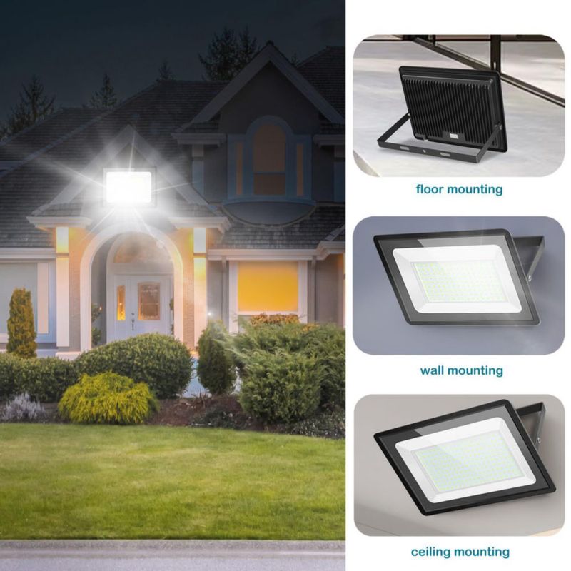 Luz de inundación LED Sunkkes 300 W Pack de 3 IP66 6000 K