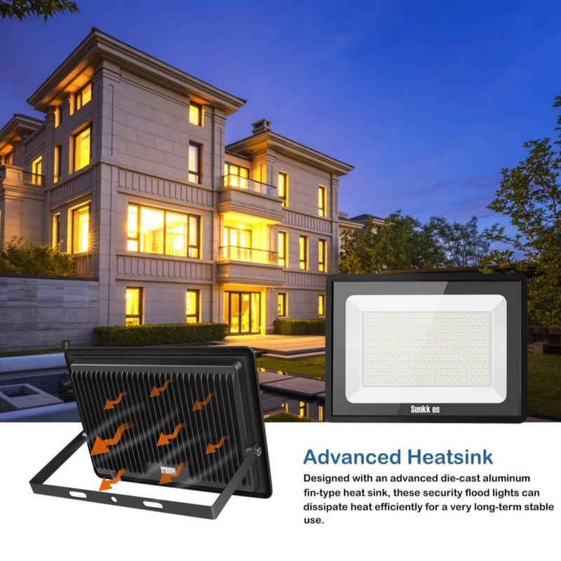 Luz de inundación LED Sunkkes 300 W Pack de 3 IP66 6000 K
