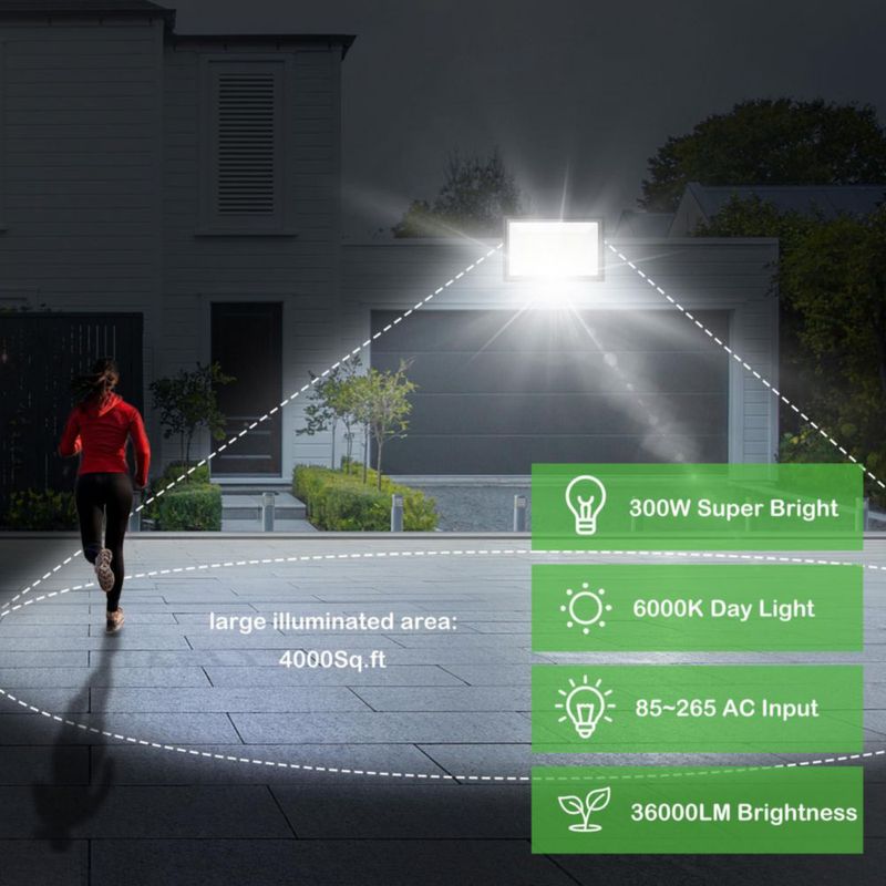 Luz de inundación LED Sunkkes 300 W Pack de 3 IP66 6000 K
