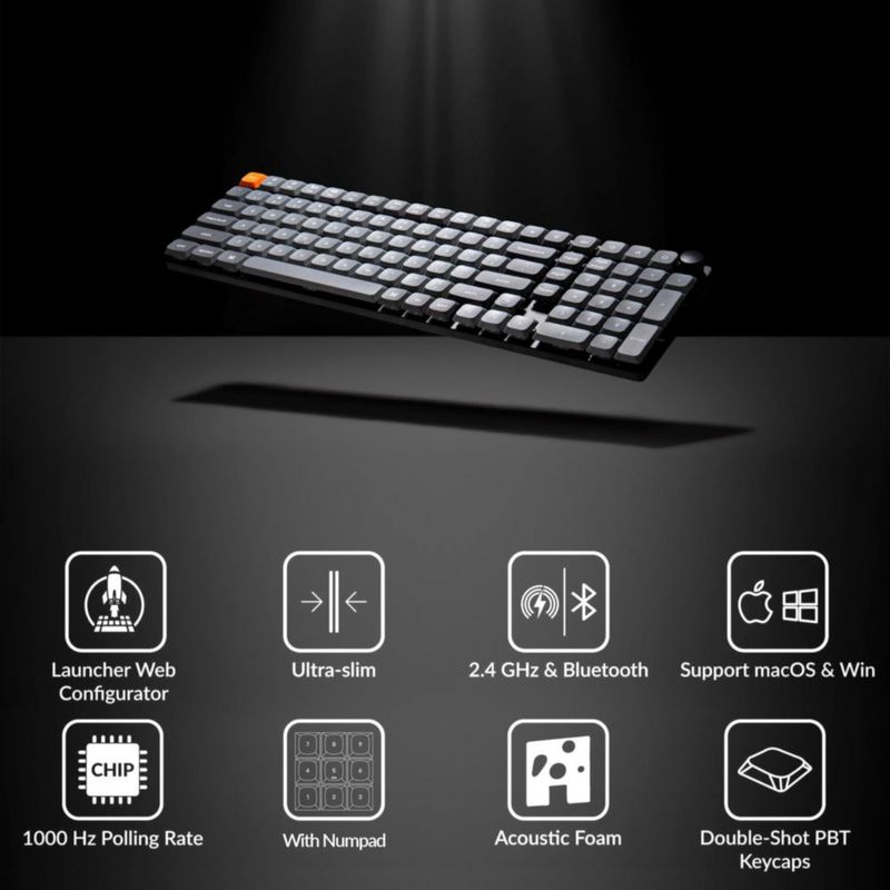 Teclado mecánico inalámbrico Keychron K17 Max 96% RGB