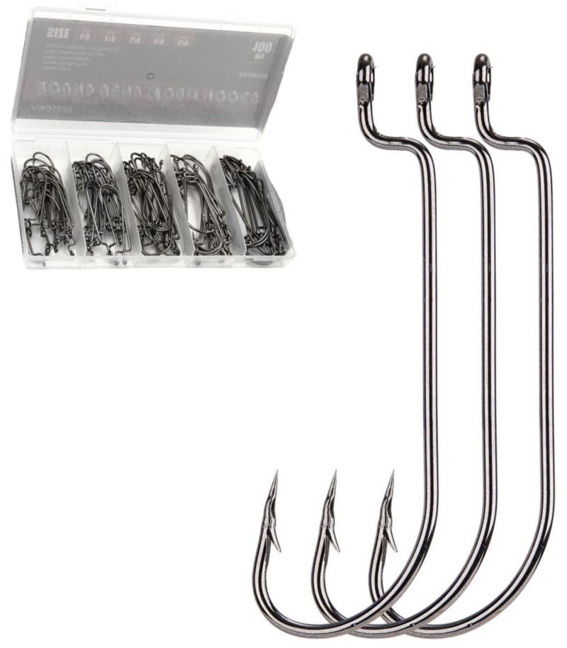 FINOSEAK 100 piezas Anzuelos Redondos Offset Worm