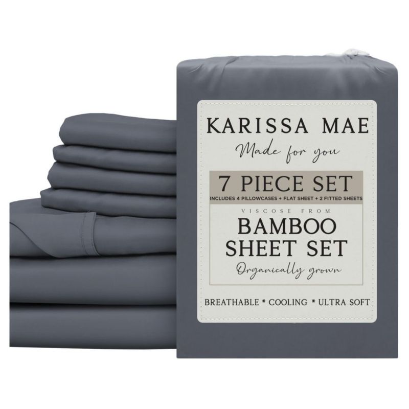 Juego de sábanas KARISSA MAE Split King 7 piezas de bambú viscosa