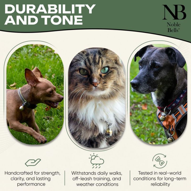 Par de campanas para collar de mascota Noble Bells de 4 g hechas a mano en EE. UU.
