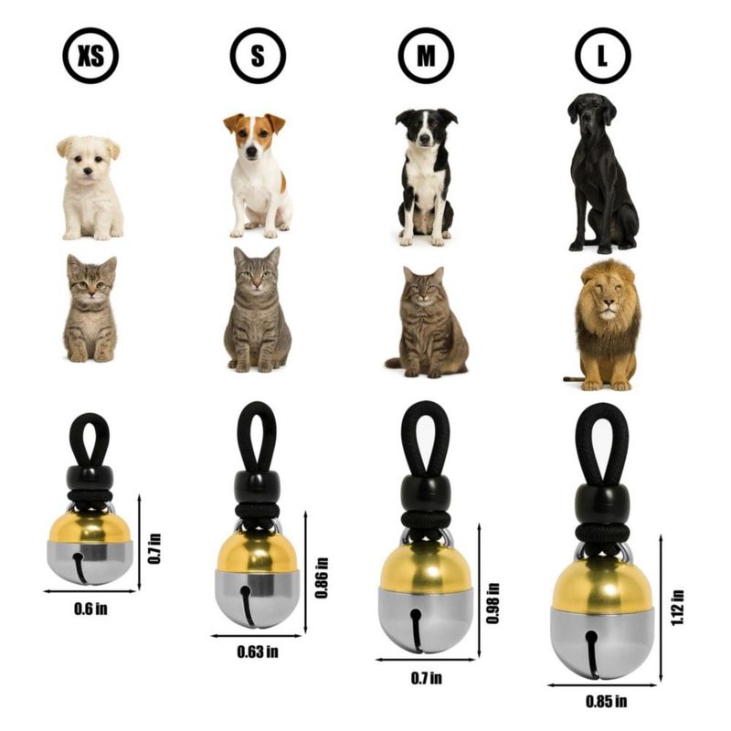 Par de campanas para collar de mascota Noble Bells de 4 g hechas a mano en EE. UU.