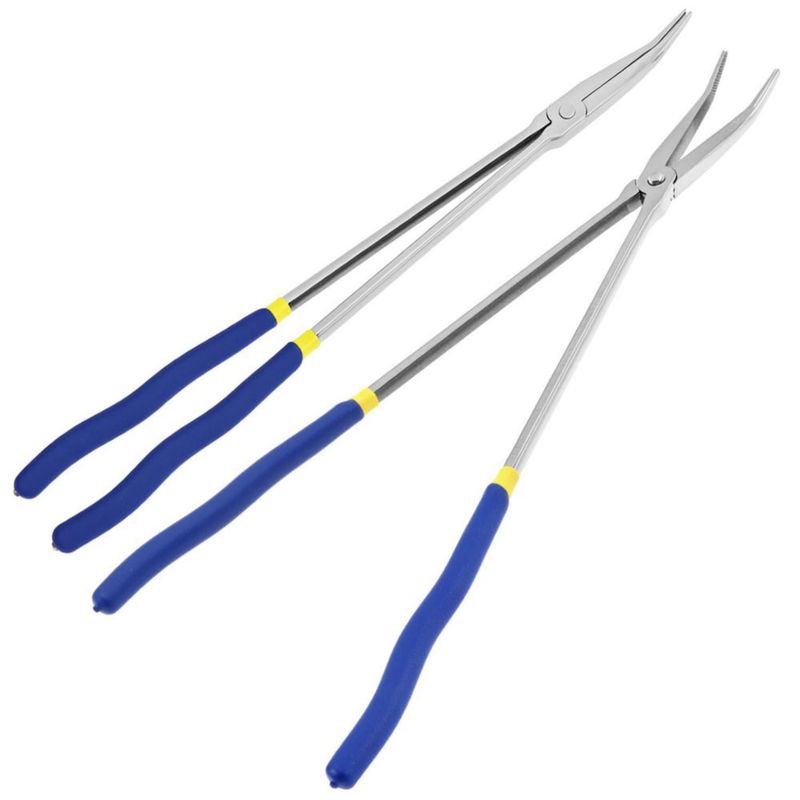 Alicates QWORK de 41 cm de alcance largo con punta de aguja inclinada 45°