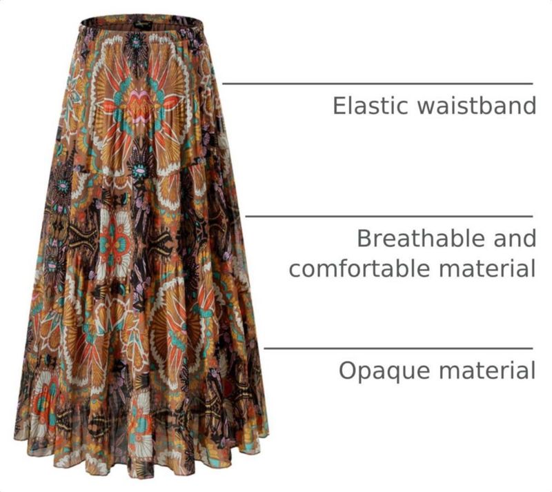 Falda NASHALYLY Maxi de Chiffón con Cintura Alta Elástica