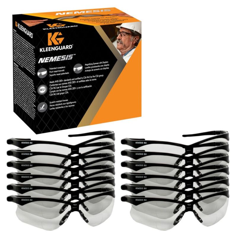 Lentes de seguridad KLEENGUARD V60 Nemesis +1.0 dioptrías negro
