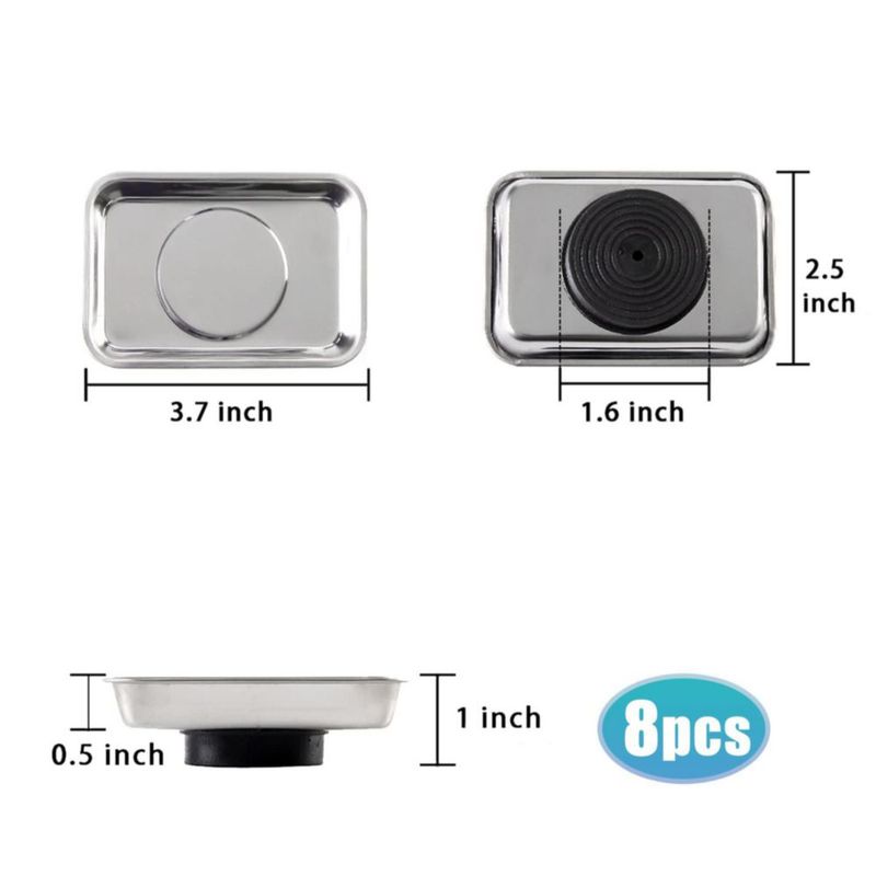 Bandejas Magnéticas Rechabite 8 uds 9 cm × 6 cm Acero Inoxidable