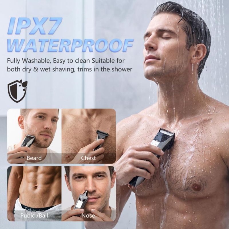 Recortadora de barba y cuerpo Beatslm IPX7 impermeable recargable por USB‑C