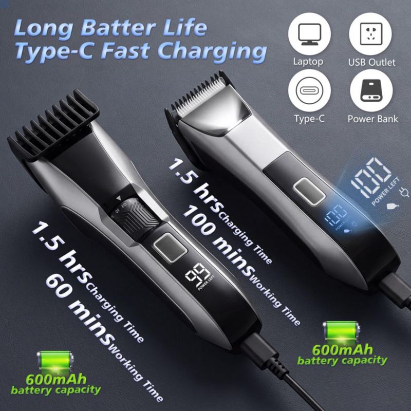 Recortadora de barba y cuerpo Beatslm IPX7 impermeable recargable por USB‑C
