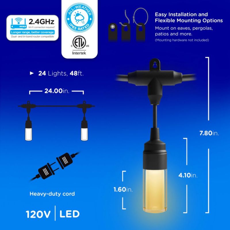 Luces de Cadena Enbrighten 146 m 24 Bombillas Wi‑Fi