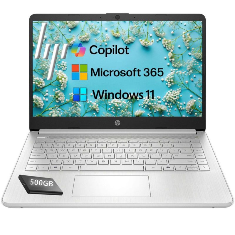 Portátil HP 14" Intel N150 128 GB UFS + 500 GB MS365