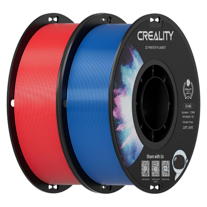 Filamento ABS Creality 175 mm Azul y Rojo 2 kg (2 unidades)