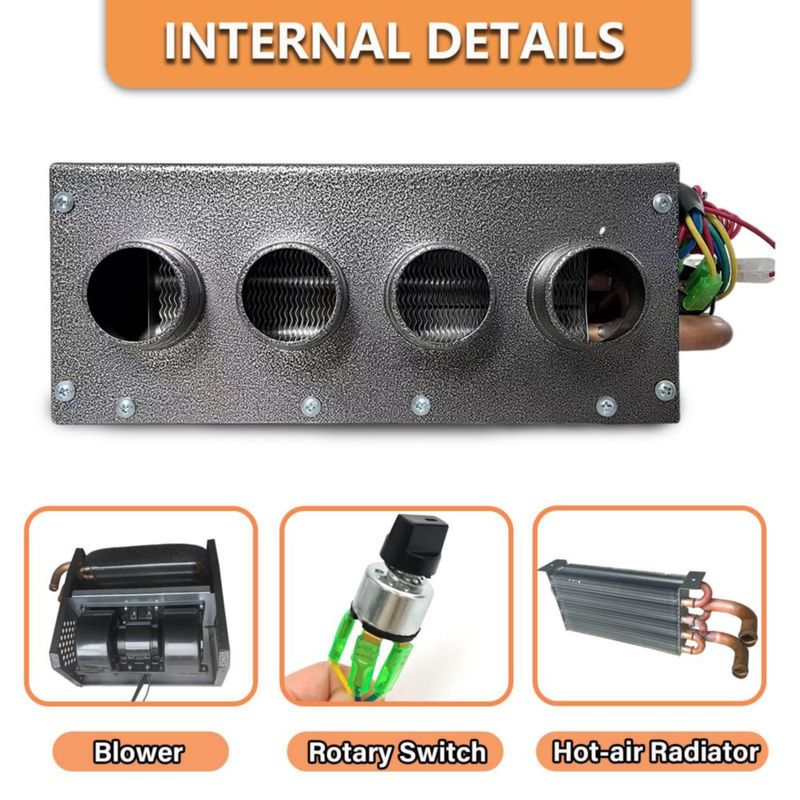 Calefactor XuSha 12V 8500 BTU 4 Salidas Portátil 80 CFM