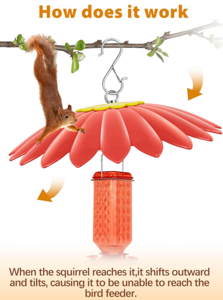 Protector contra la lluvia para comedero de pájaros andergi 34 cm 2 unidades (rojo)