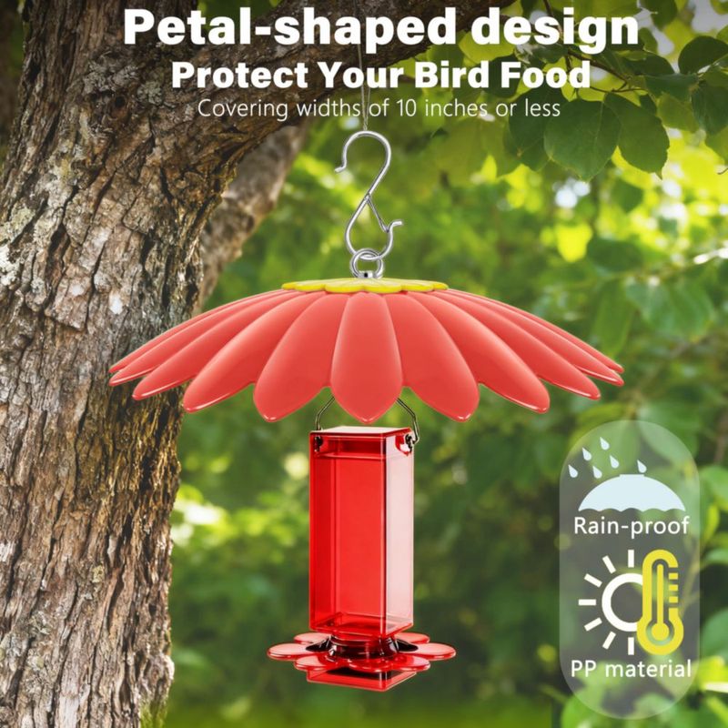 Protector contra la lluvia para comedero de pájaros andergi 34 cm 2 unidades (rojo)