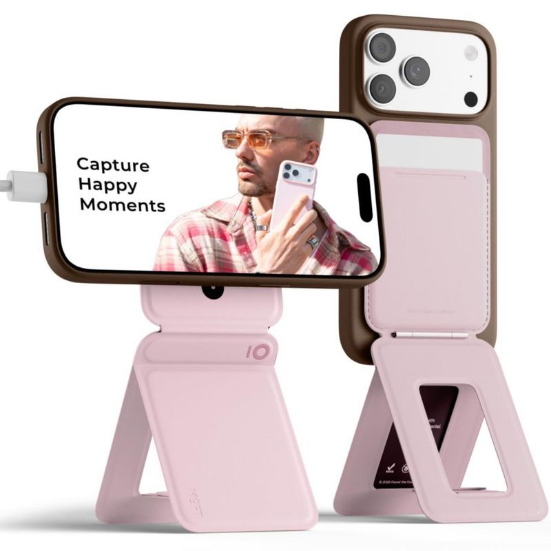 Trípode para móvil MOFT con billetera NFC para 1‑2 tarjetas de cuero vegano