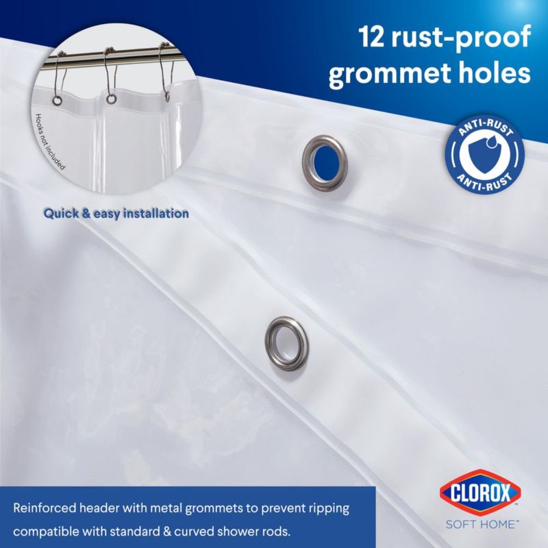 Forro de ducha Clorox 183 cm x 213 cm Transparente 1 unidad PEVA