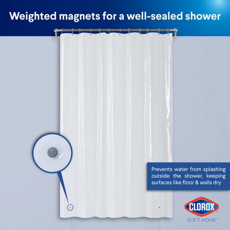 Forro de ducha Clorox 183 cm x 213 cm Transparente 1 unidad PEVA