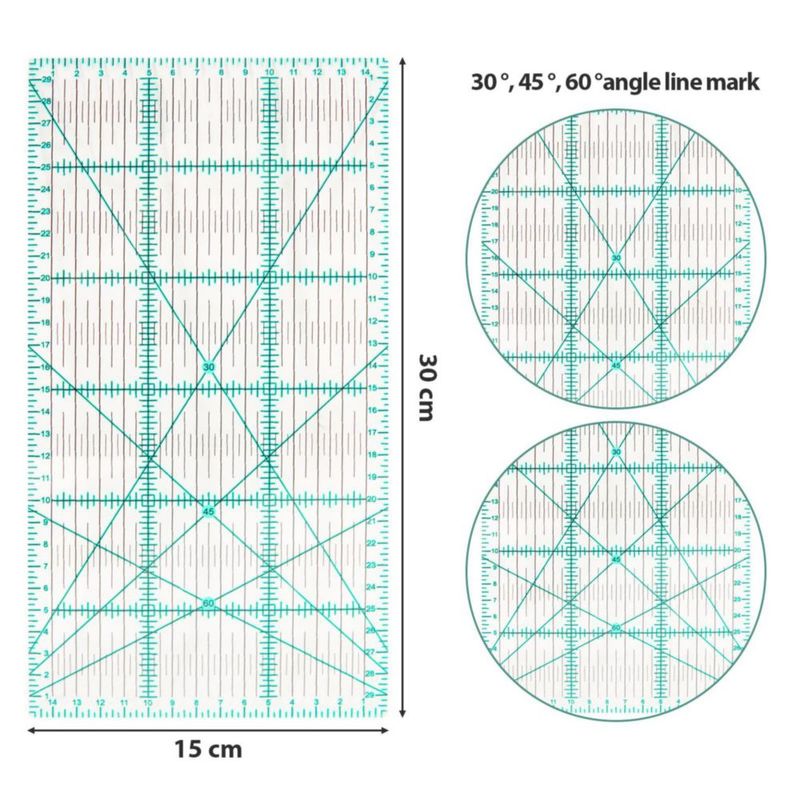 Regla MANUFORE 15x30 cm Acrílica para Acolchado y Costura