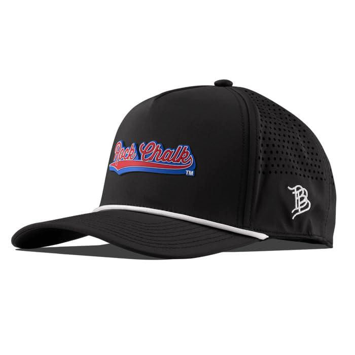 Gorra oficial Branded Bills Kansas Jayhawks negra de 5 paneles con PVC