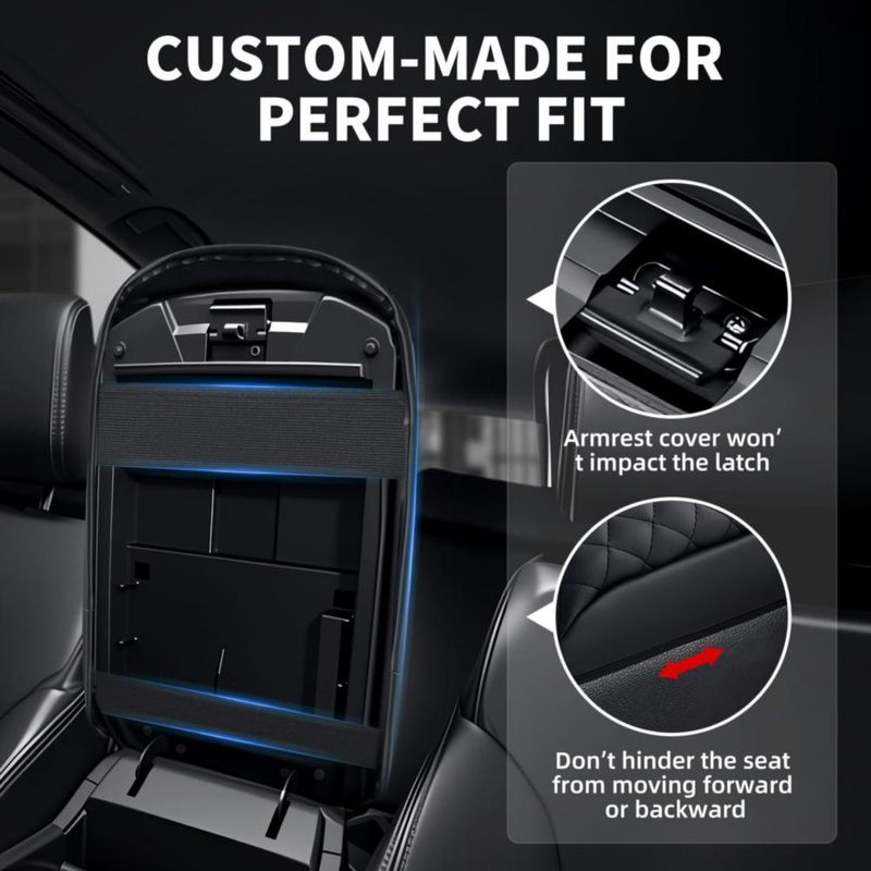 Cubierta de reposabrazos Asgohme para Toyota 4Runner 2010‑2024 cuero negro