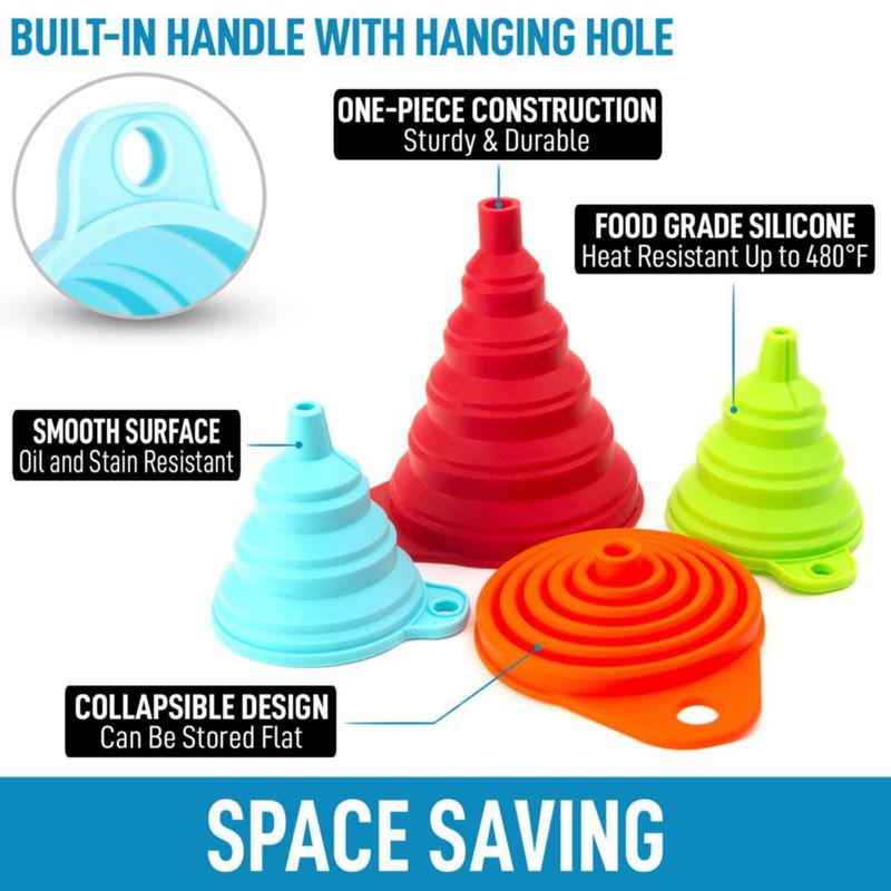 Set de 4 Embudos Plegables de Silicona Zulay Kitchen