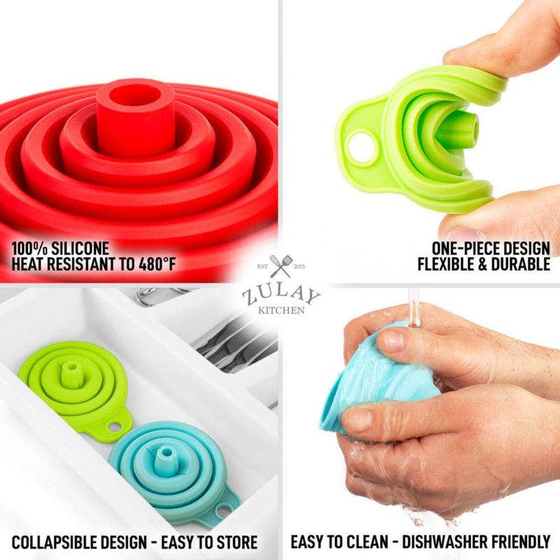 Set de 4 Embudos Plegables de Silicona Zulay Kitchen