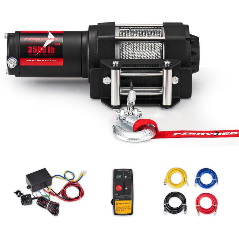 Cabrestante FIERYRED 3500 lbs 12 V inalámbrico e impermeable