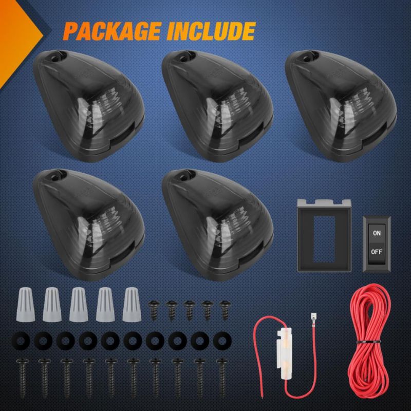 Luz de Marcador de Cabina Nilight 16 LED con Lente Ahumada para Ford