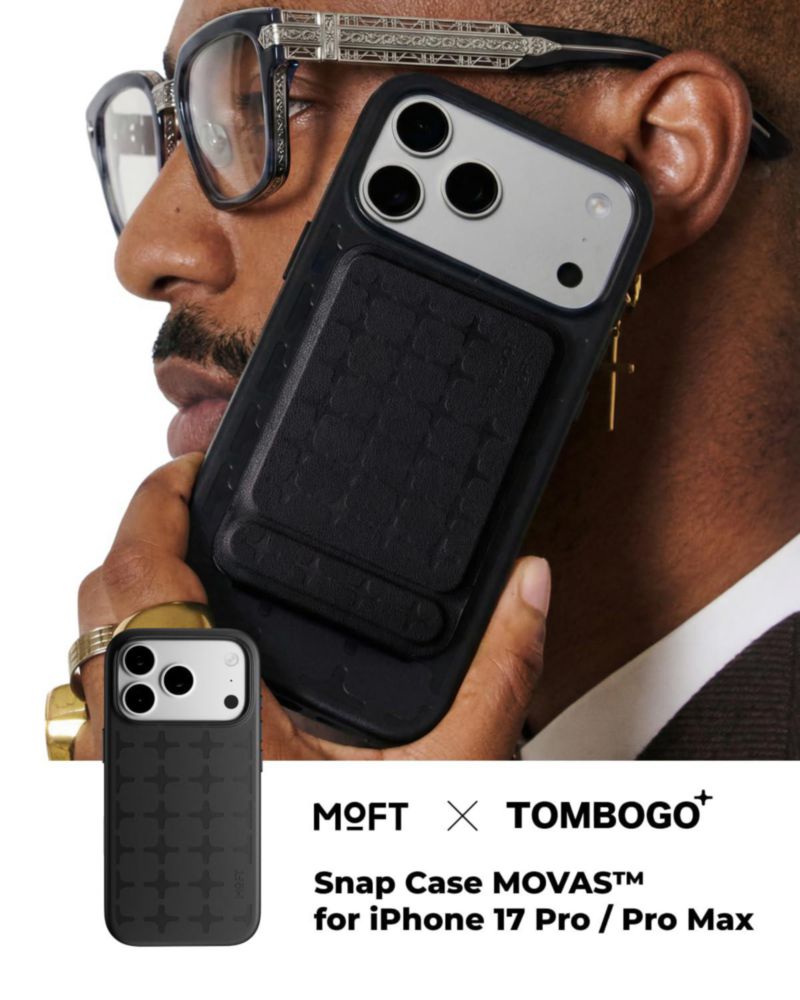 Funda MOFT para iPhone 17 Pro de cuero vegano MagSafe en negro jet