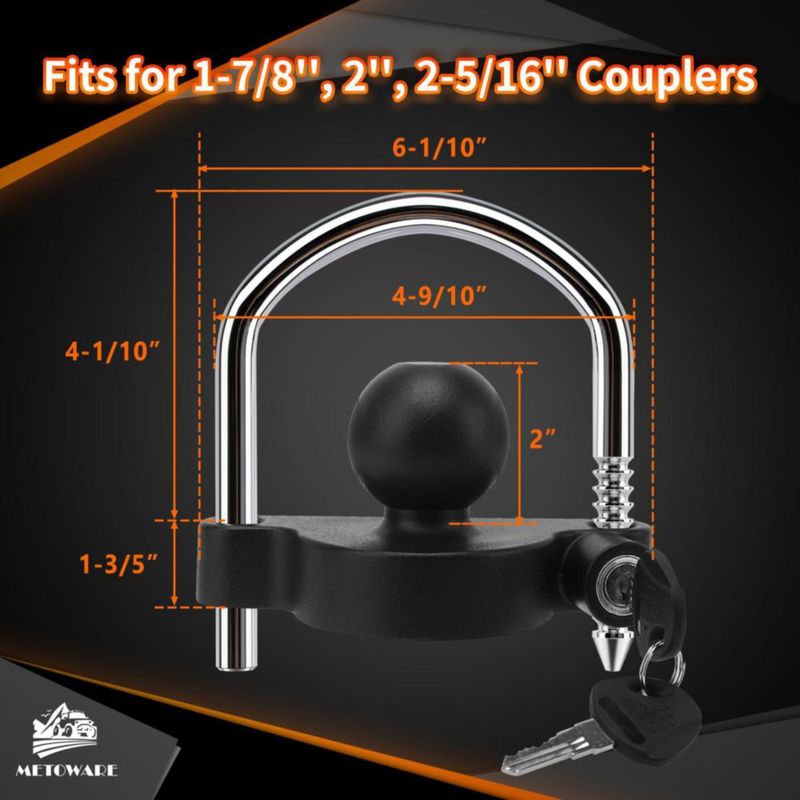 Candado para Acoplador METOWARE 48 cm‑5 cm‑64 cm Negro