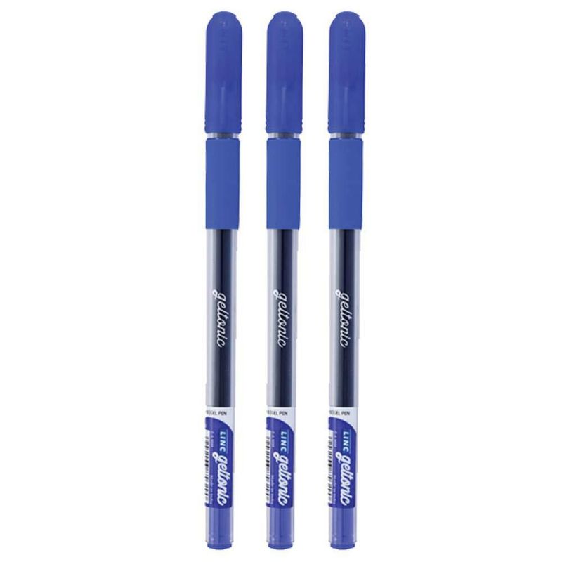 Bolígrafos de gel linc Geltonic 3 uds tinta azul 06 mm