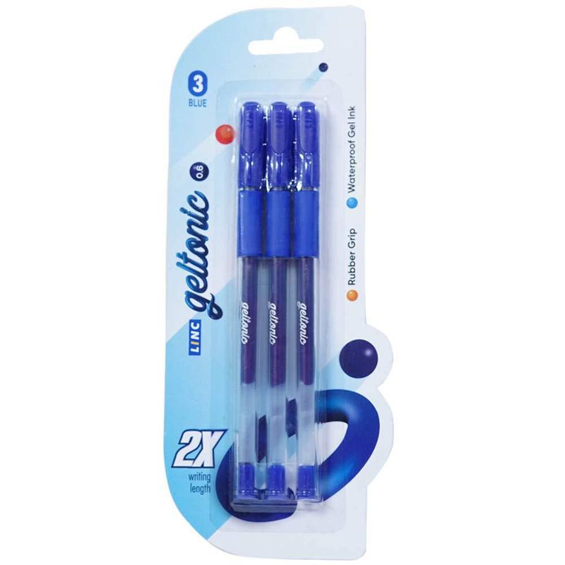 Bolígrafos de gel linc Geltonic 3 uds tinta azul 06 mm