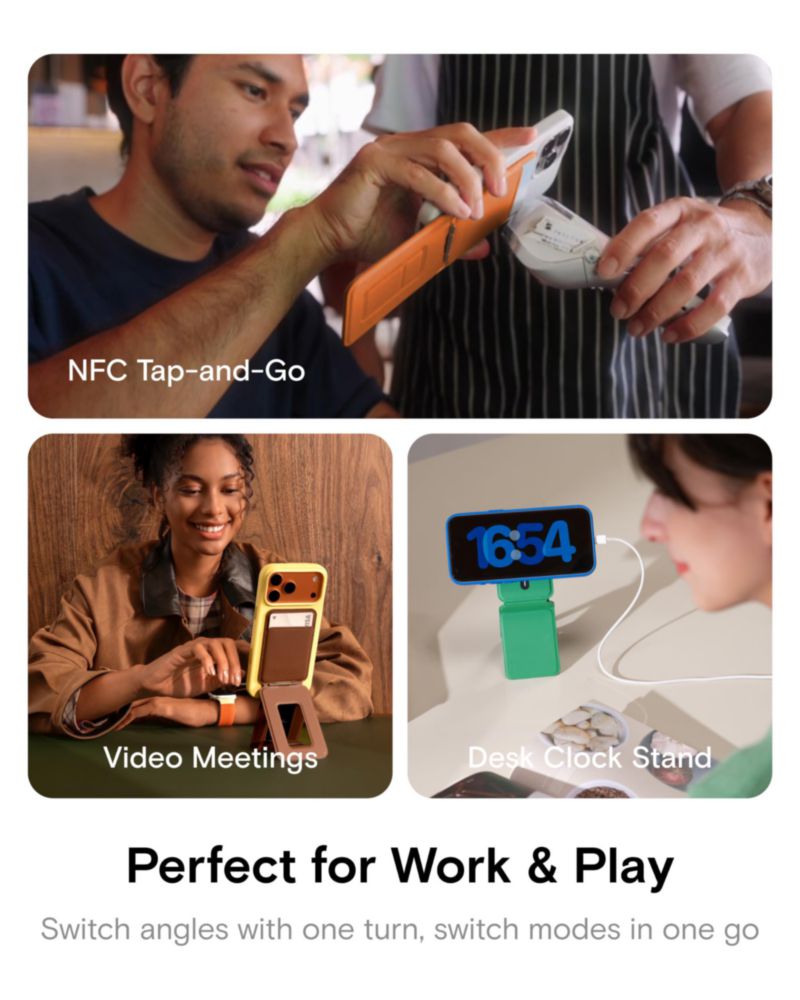 Soporte Trípode para Teléfono MOFT Billetera con Portatarjetas NFC de 2 Tarjetas